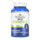Herbiotics BN-D3 B Complex Dietary Supplement, Improves Nervous System & Energy Level, 30-Pack